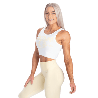 Better Bodies Team BB Rib Tank - White/Yellow - Urban Gym Wear