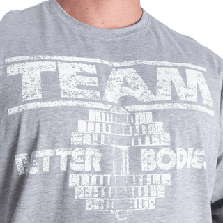 Better Bodies Team Pump Cover Iron Tee - Light Grey Melange - Urban Gym Wear