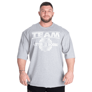 Better Bodies Team Pump Cover Iron Tee - Light Grey Melange - Urban Gym Wear