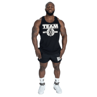 Better Bodies Team Rib Essential T - Back - Black - Urban Gym Wear
