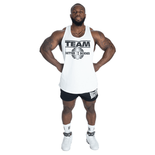 Better Bodies Team Rib Essential T - Back - White - Urban Gym Wear