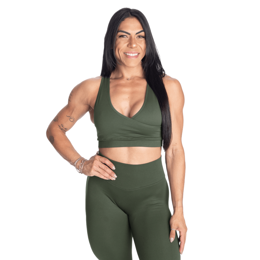 Better Bodies Wrap Seamless Bra - Deep Forest - Urban Gym Wear