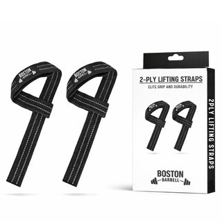 Boston Barbell 2 - PLY Lifting Straps - Black - Urban Gym Wear