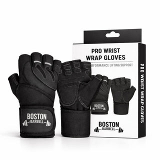 Boston Barbell Pro Wrist Wrap Gloves - Black - Urban Gym Wear