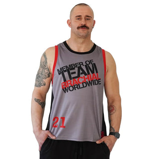 Brachial Tank Top Team - Grey/Red - Urban Gym Wear