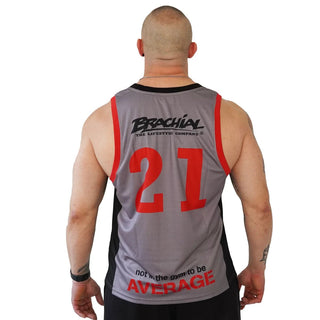 Brachial Tank Top Team - Grey/Red - Urban Gym Wear