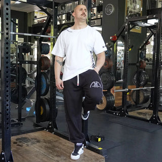 Brachial Tracksuit Trousers Gym Crew - Black/White - Urban Gym Wear
