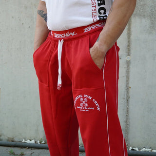 Brachial Tracksuit Trousers Gym Crew - Red/White - Urban Gym Wear