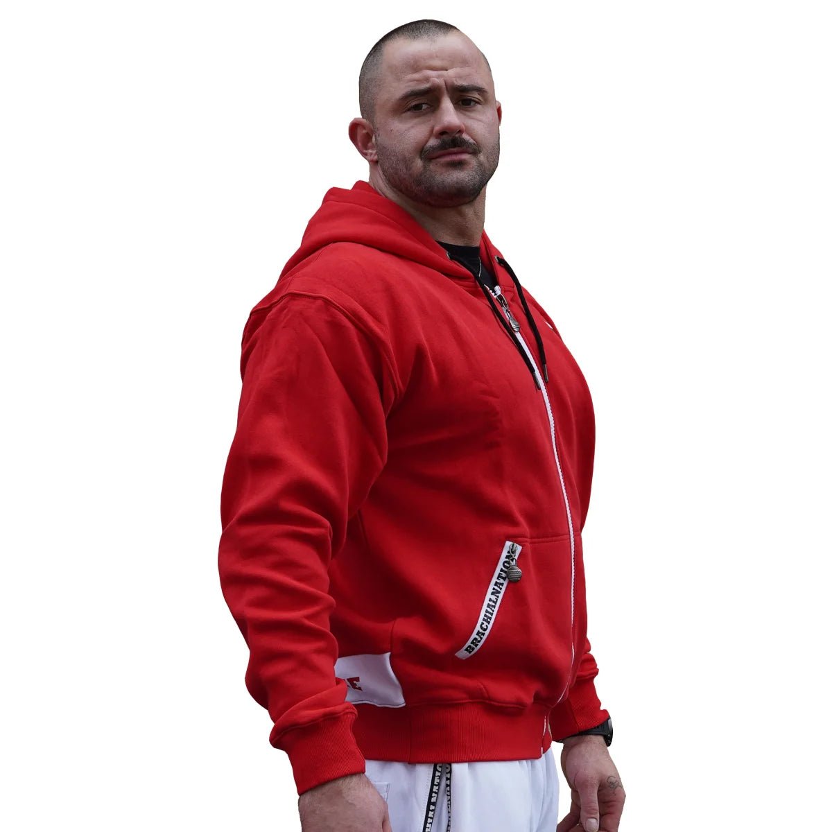 Brachial Zip Hoody Rude - Red - Urban Gym Wear