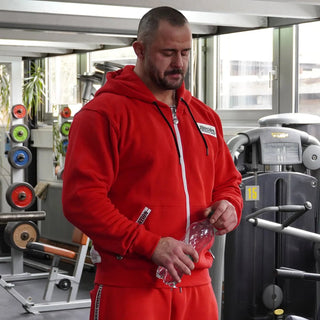 Brachial Zip Hoody Rude - Red - Urban Gym Wear