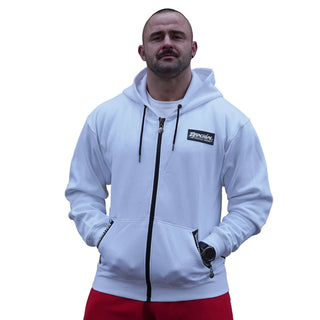 Brachial Zip Hoody Rude - White - Urban Gym Wear