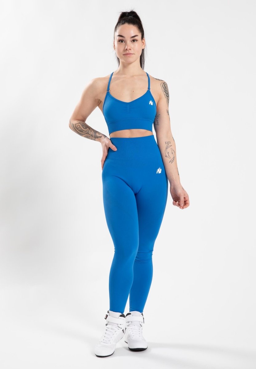 Copy of Gorilla Wear Olivia Seamless Sports Bra - Blue - Urban Gym Wear