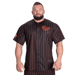 GASP 89 Baseball Tee - Black/Flame - Urban Gym Wear