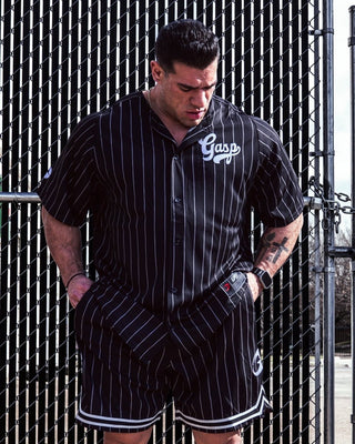 GASP 89 Baseball Tee - Black/Grey - Urban Gym Wear