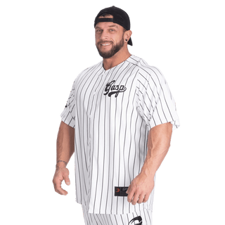 GASP 89 Baseball Tee - White/Black - Urban Gym Wear