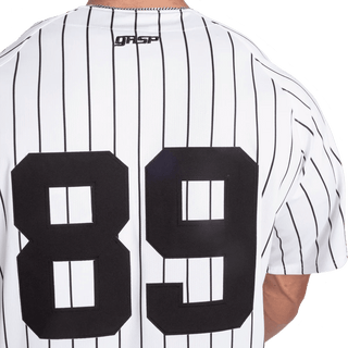 GASP 89 Baseball Tee - White/Black - Urban Gym Wear