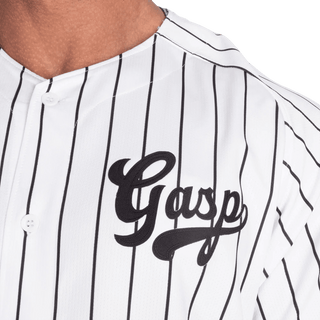 GASP 89 Baseball Tee - White/Black - Urban Gym Wear