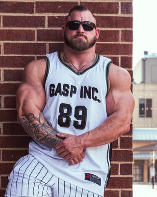 GASP 89 Mesh Tank - White - Urban Gym Wear