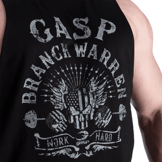 GASP Branch Warren Cut Out Tank - Black - Urban Gym Wear