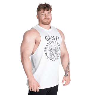 GASP Branch Warren Cut Out Tank - White - Urban Gym Wear