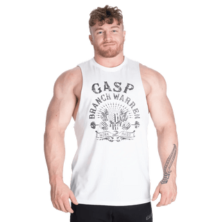 GASP Branch Warren Cut Out Tank - White - Urban Gym Wear