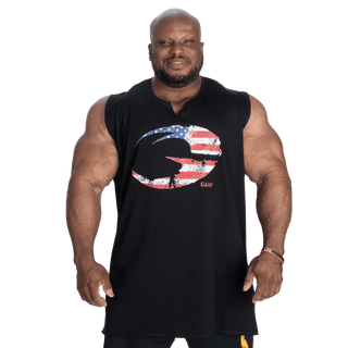 GASP Cadet Tank - Black/US Flag - Urban Gym Wear