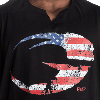 GASP Cadet Tank - Black/US Flag - Urban Gym Wear