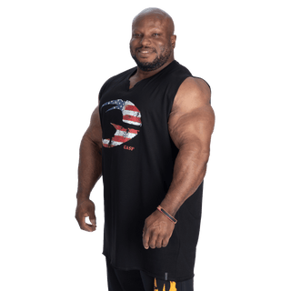 GASP Cadet Tank - Black/US Flag - Urban Gym Wear