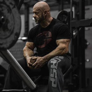 GASP Cadet Tee - Black/Red - Urban Gym Wear