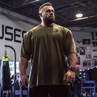 GASP Division Iron Tee - Army Green Melange - Urban Gym Wear