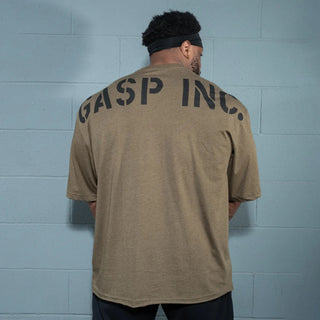 GASP Division Iron Tee - Army Green Melange - Urban Gym Wear