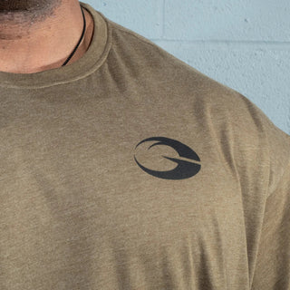 GASP Division Iron Tee - Army Green Melange - Urban Gym Wear