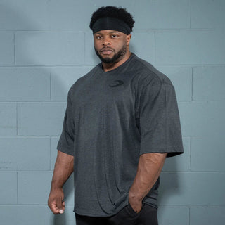 GASP Division Iron Tee - Dark Grey Melange - Urban Gym Wear