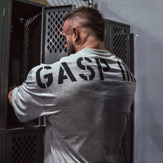 GASP Division Iron Tee - Light Grey Melange - Urban Gym Wear