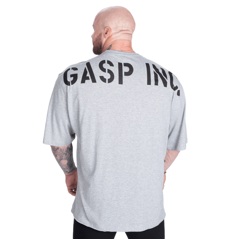 GASP Division Iron Tee - Light Grey Melange - Urban Gym Wear