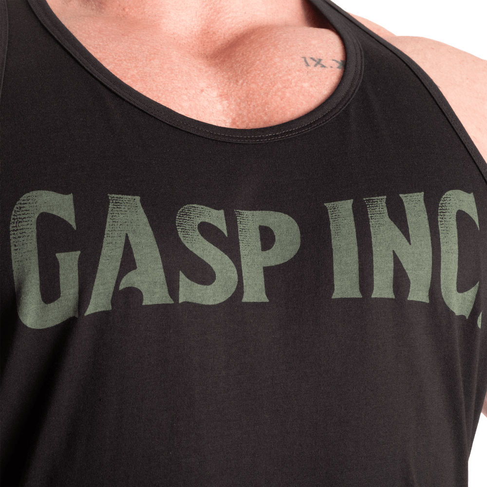 GASP Essential T-Back - Black/Green - Urban Gym Wear