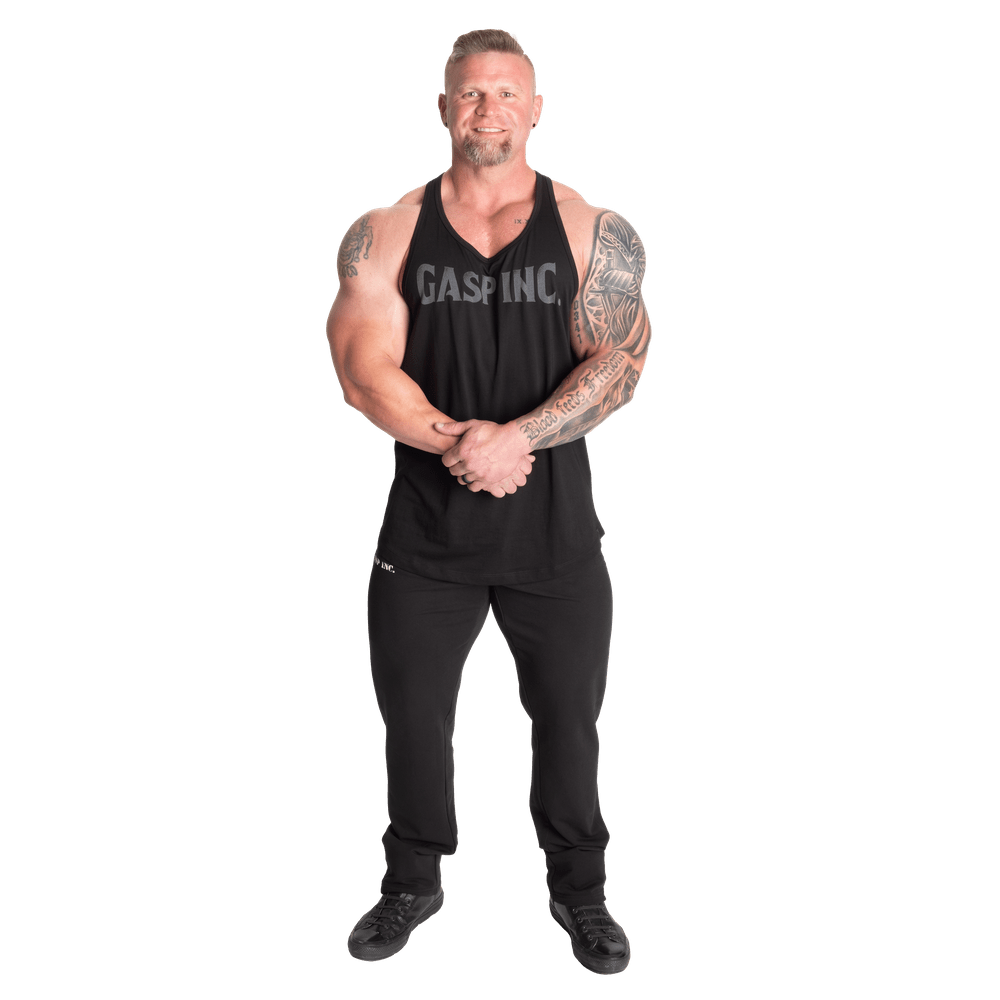 GASP Essential T-Back - Black/Grey - Urban Gym Wear