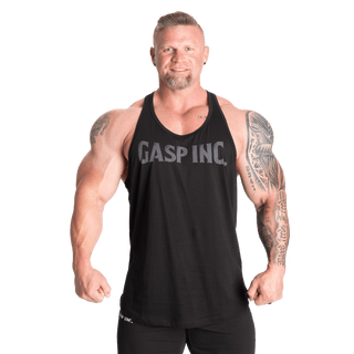 GASP Essential T-Back - Black/Grey - Urban Gym Wear