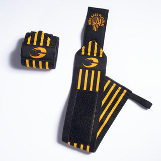 GASP Hardcore Wrist Wraps 18 Inch - Black/Yellow - Urban Gym Wear