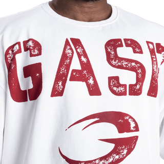 GASP Heavyweight Iron Tee - White/Red - Urban Gym Wear
