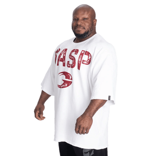 GASP Heavyweight Iron Tee - White/Red - Urban Gym Wear
