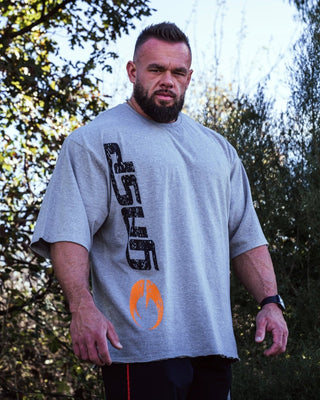 GASP Iron Tee - Greymelange/Black - Urban Gym Wear