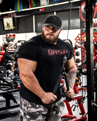 GASP Legacy Gym Tee - Black/Red - Urban Gym Wear