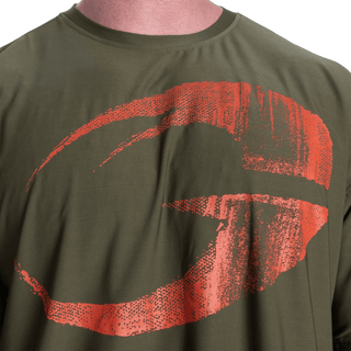 GASP Mesh Iron Tee - Green/Flame - Urban Gym Wear