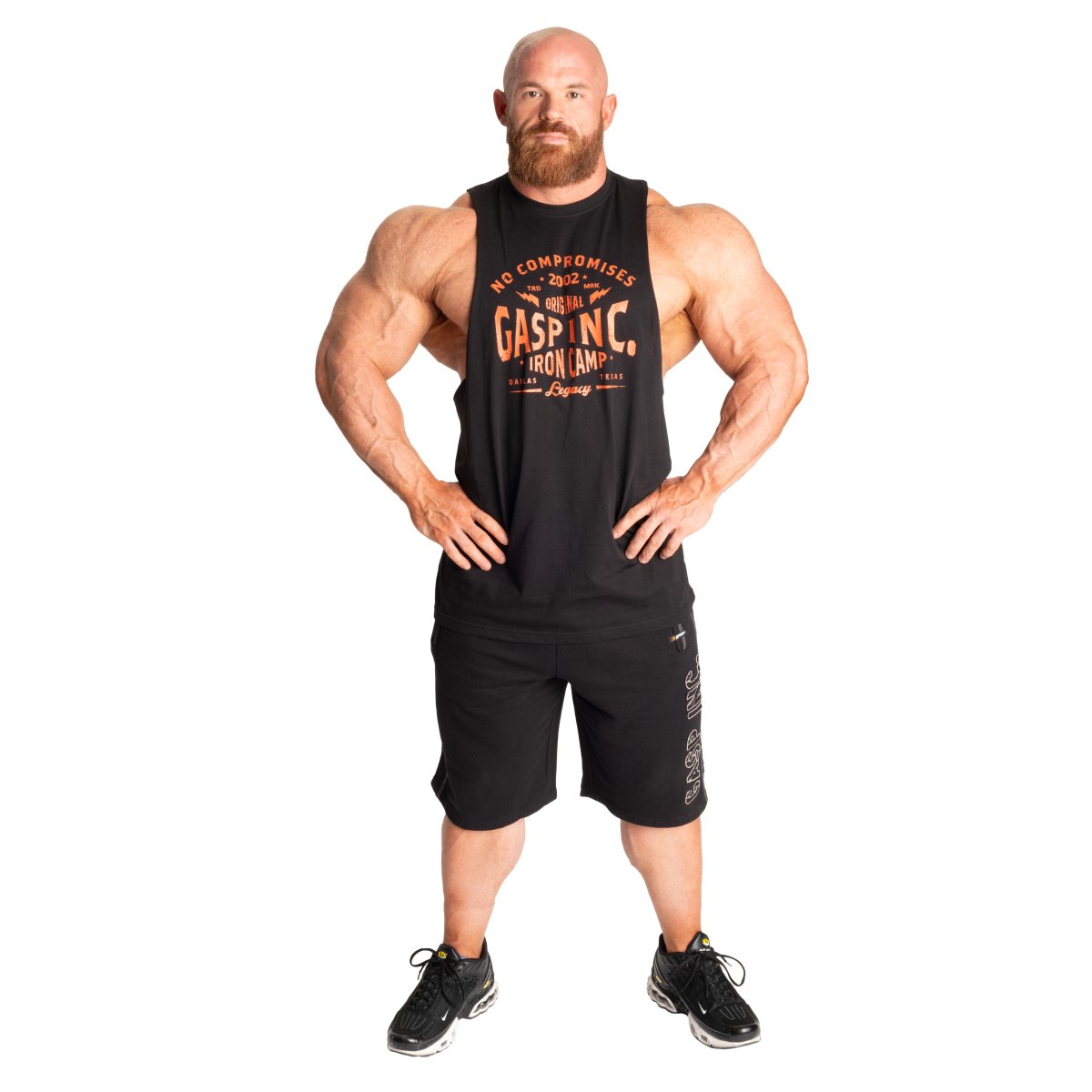 GASP Original Cut Out Tank - Black/Flame - Urban Gym Wear