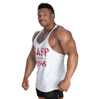 GASP Original Stringer - White/Red - Urban Gym Wear