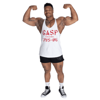 GASP Original Stringer - White/Red - Urban Gym Wear