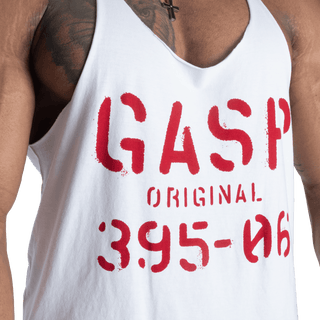 GASP Original Stringer - White/Red - Urban Gym Wear
