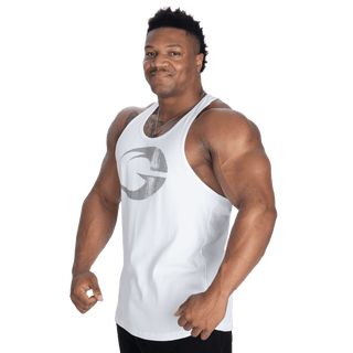 GASP Rib Essential T - Back - White/Grey - Urban Gym Wear