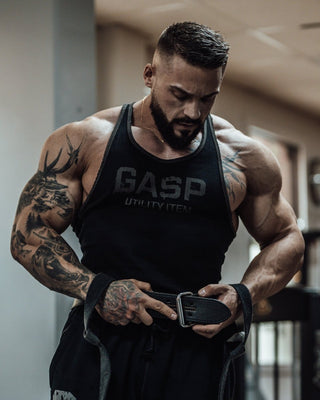 GASP Ribbed T-Back - Black - Urban Gym Wear